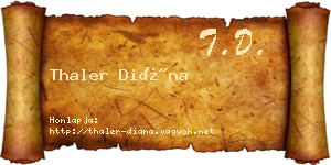 Thaler Diána névjegykártya